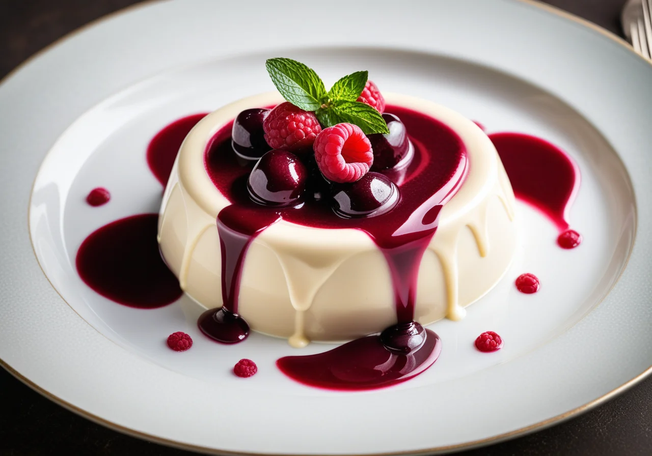Red Berry Pudding with Vanilla Sauce
