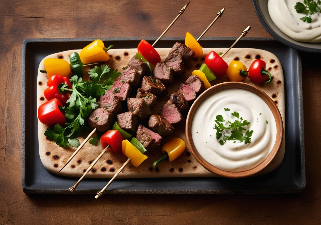 Lamb Skewers with Yogurt Dip