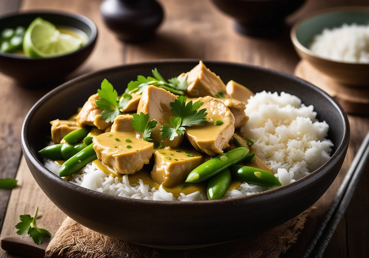 Chicken Curry with Matcha Tea and Lime
