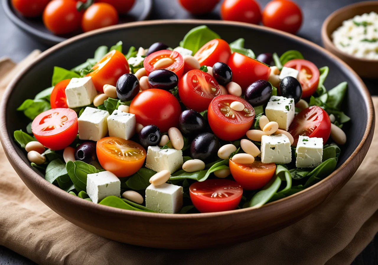 Salad with White Beans, Tomatoes and Soft Wheat