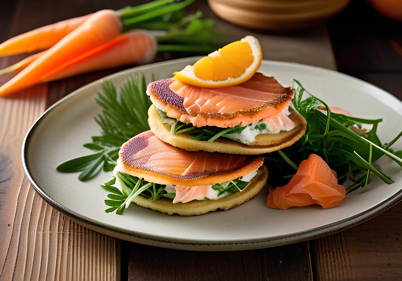 Fluffy Smoked Salmon Pancakes