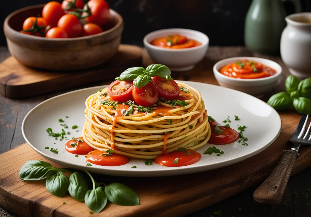 Spaghetti Cakes with Scallions