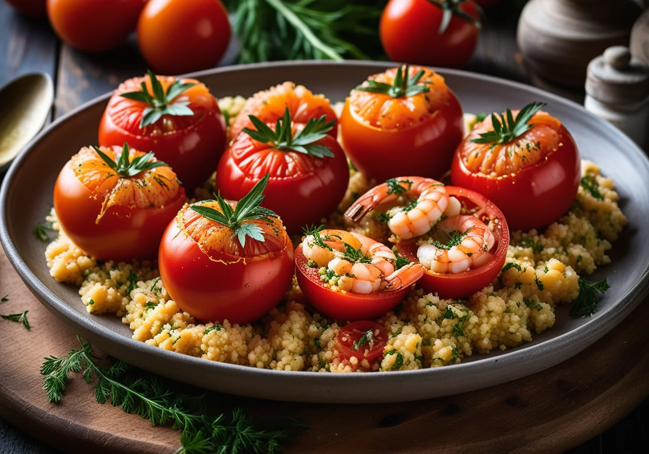 Stuffed Tomatoes with Couscous and Shrimp