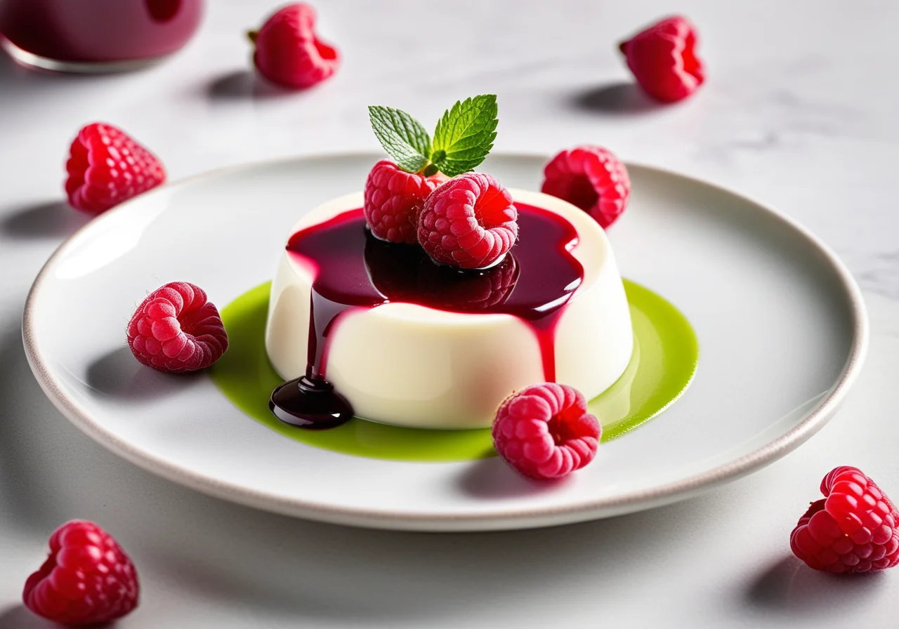 Panna Cotta with Raspberry Sauce
