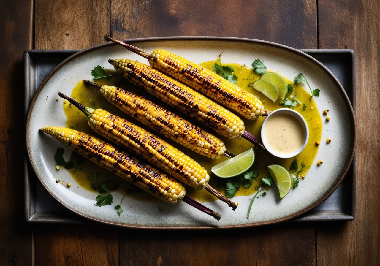 Grilled Corn with Spicy Herb Butter