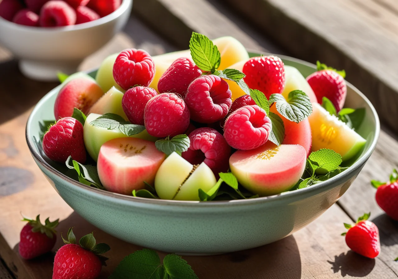 Melon Salad with Strawberries