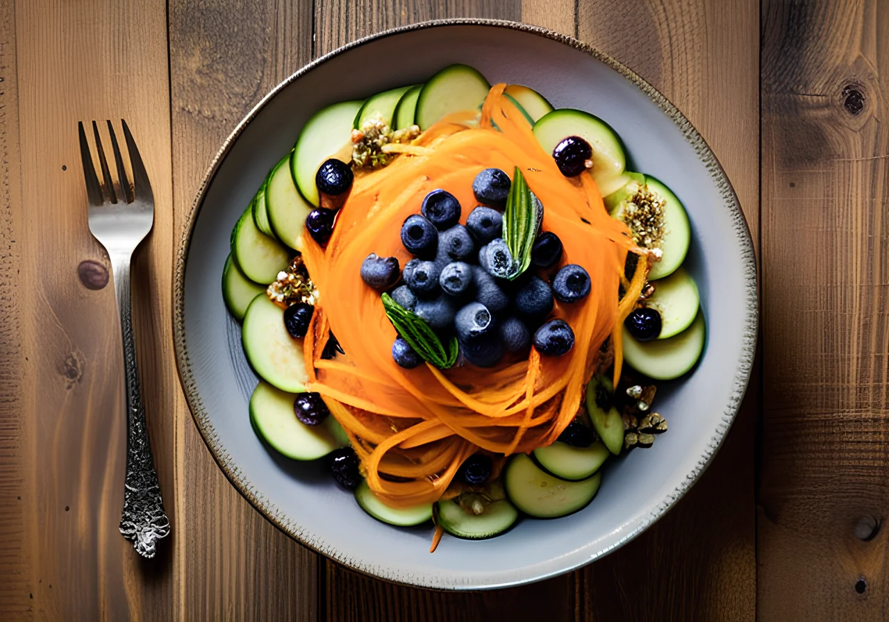 Carrot-Zucchini Salad with Blueberries