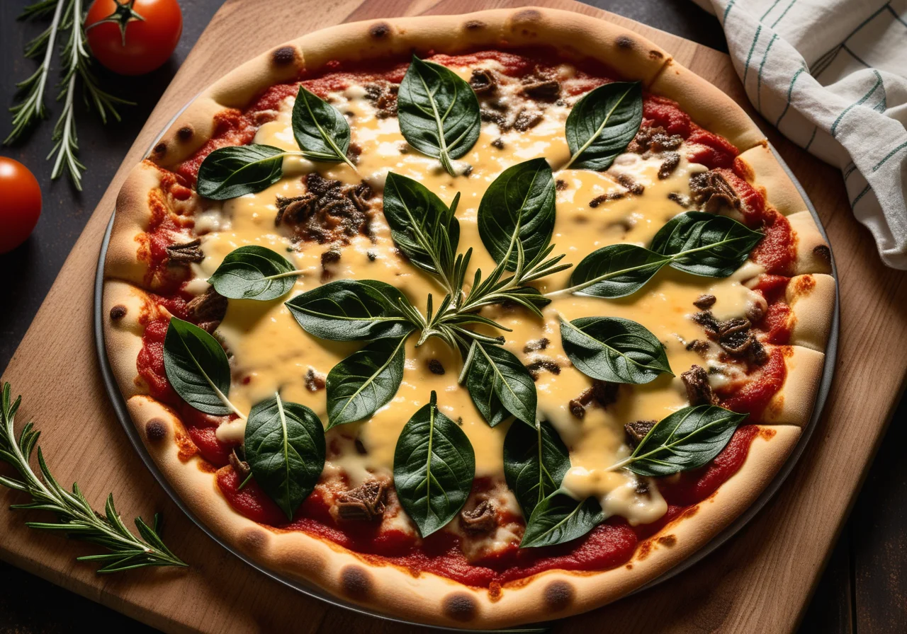 Mangold Pizza with Sardine Fillets