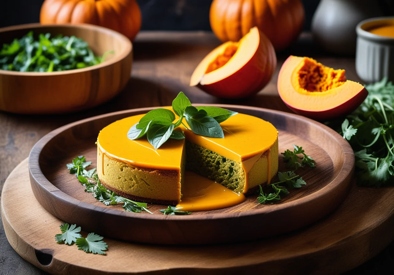 Vegetable Flan with Leaf Salad