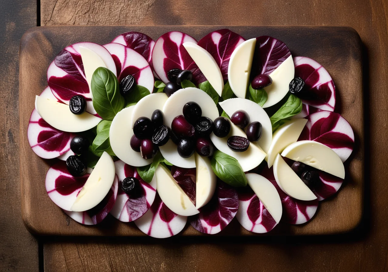 Radicchio Salad with Spicy Dressing and Cheese