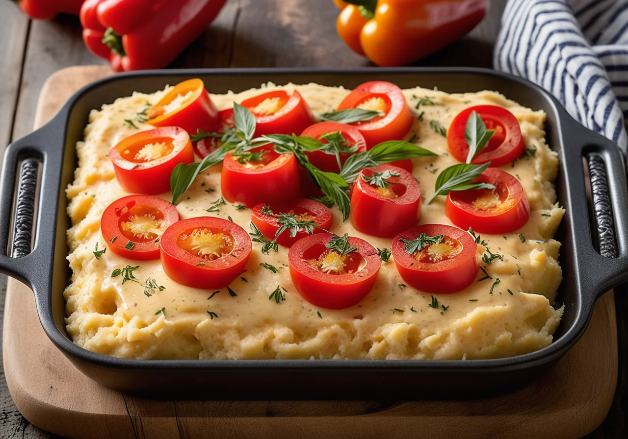 Vegetable Parmesan Mashed Potato with Bell Pepper