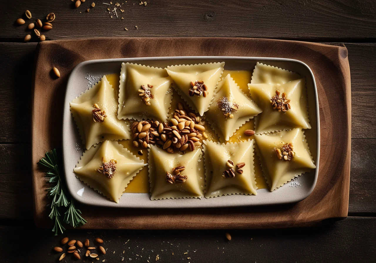 Potato Ravioli with Endive Salad