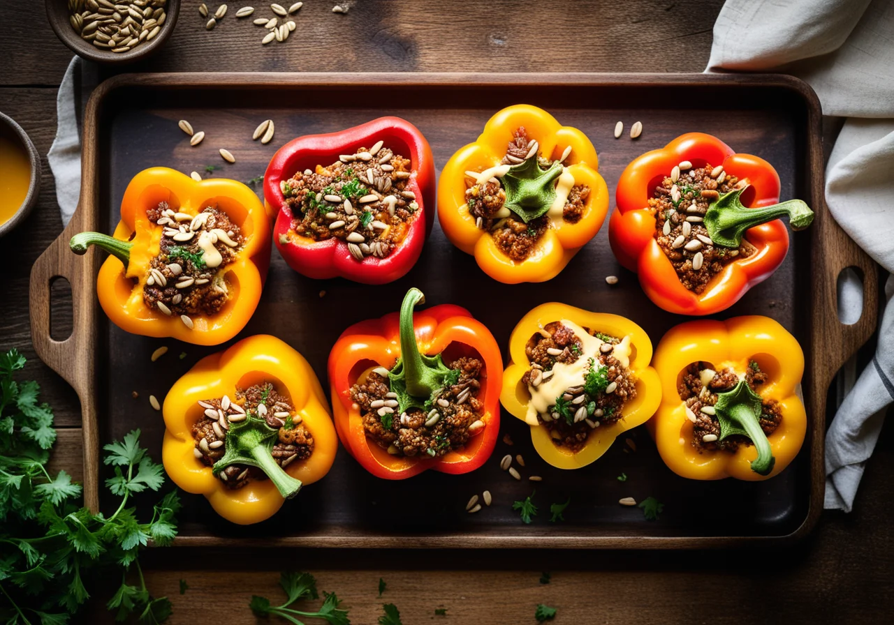 Stuffed Bell Peppers with Mashed Sweet Potatoes