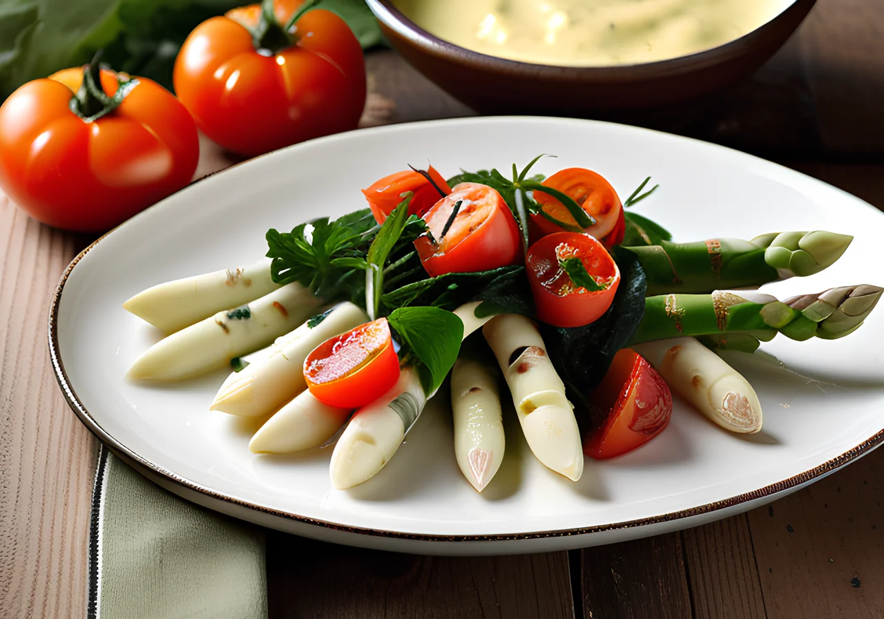 Asparagus with Spinach-Dijonnaise Topping