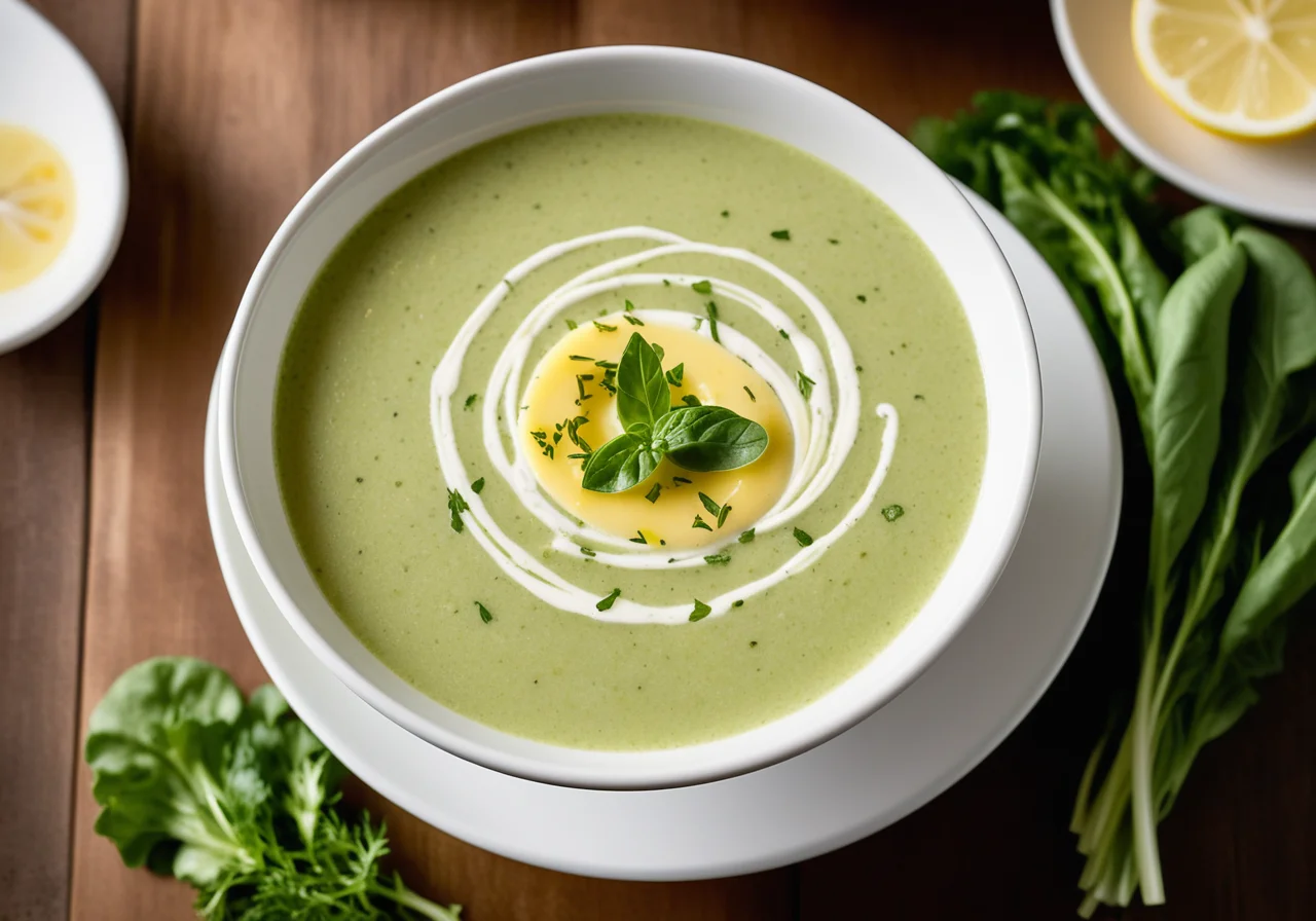 Salad Soup with Herb Butter