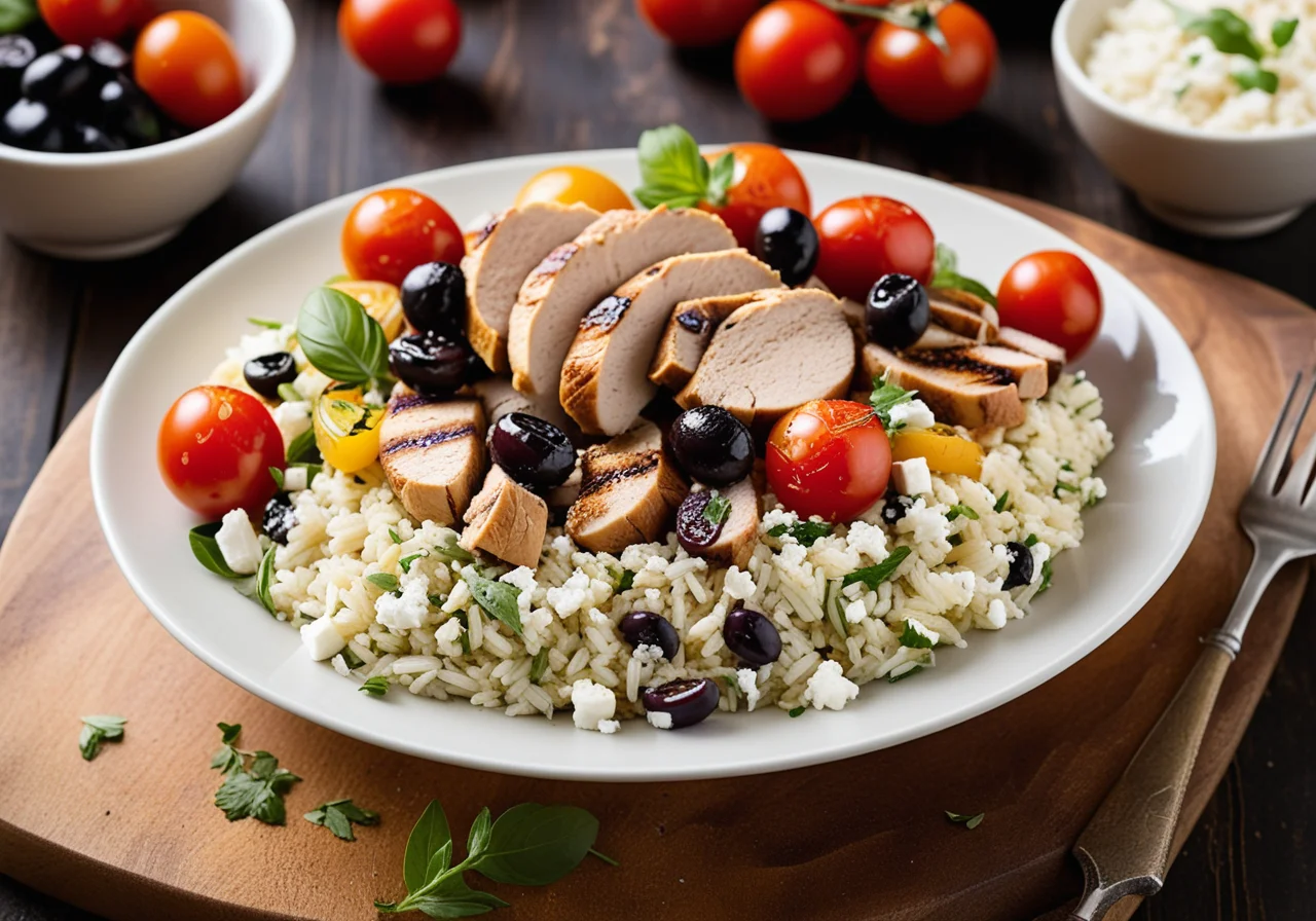 Rice Vegetable Salad with Chicken