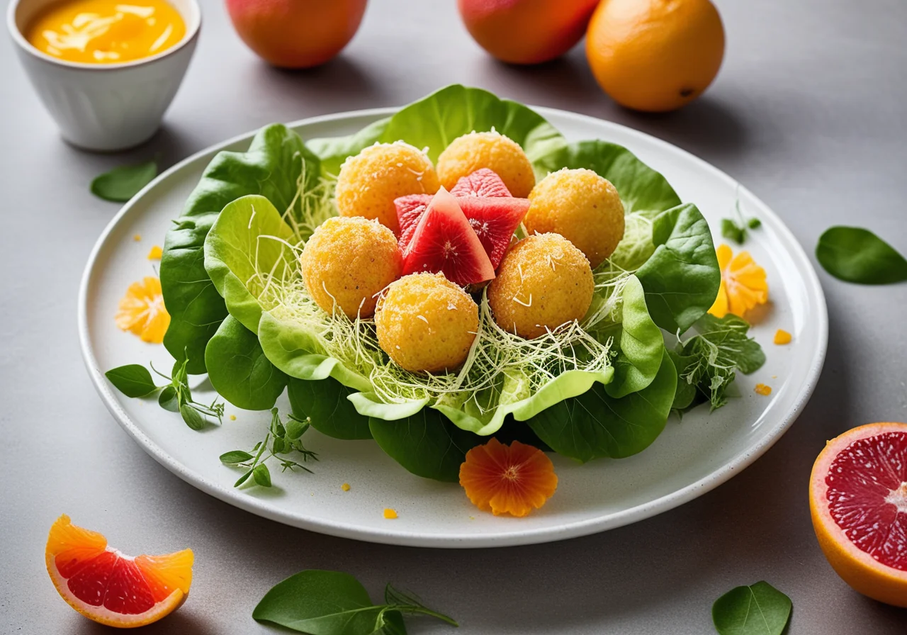 Head Lettuce with Herbs and Cheese Balls