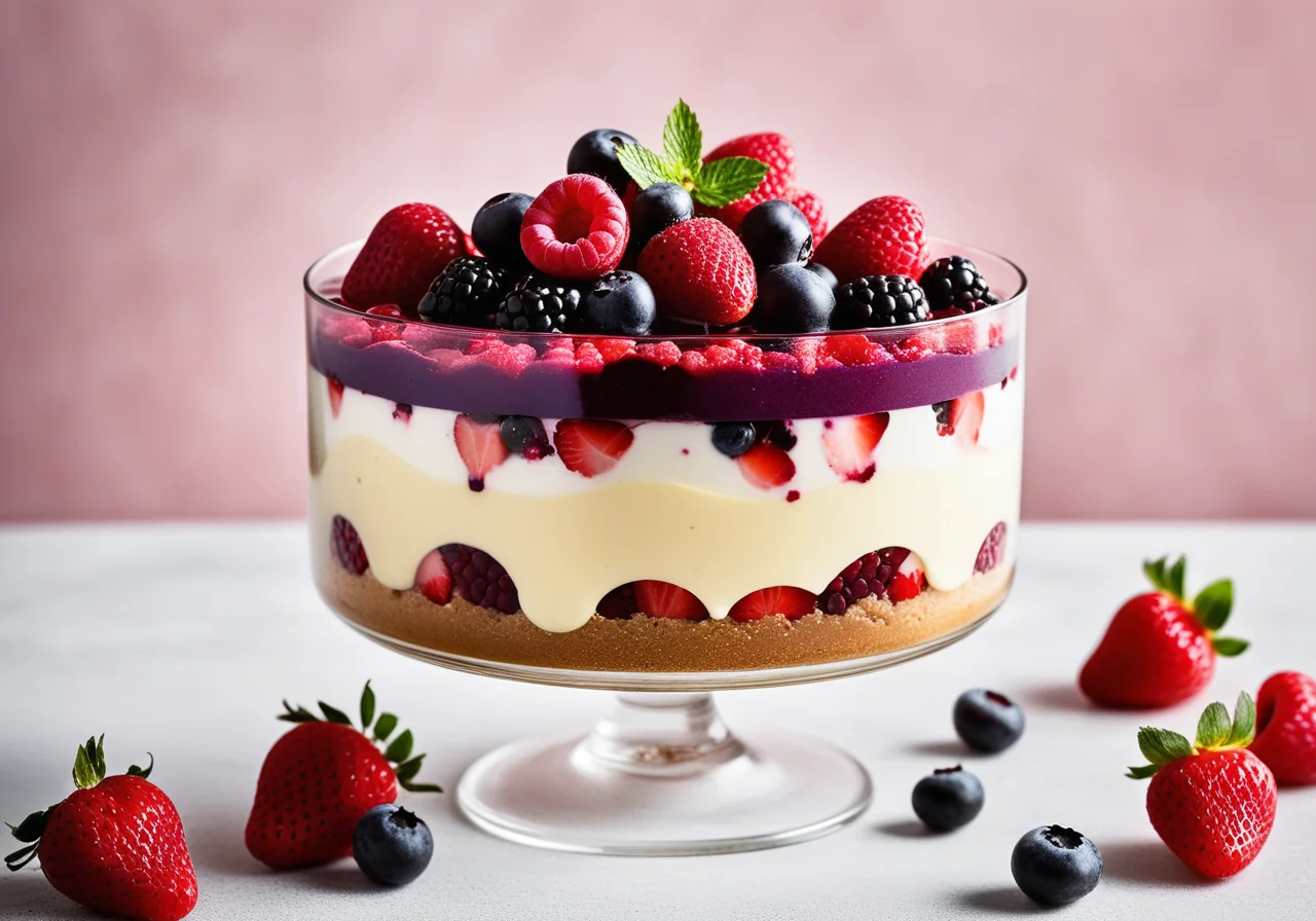 Berry Trifle with Vanilla Pudding