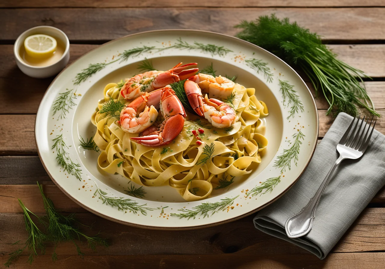 Pasta with River Lobster Lemon Sauce