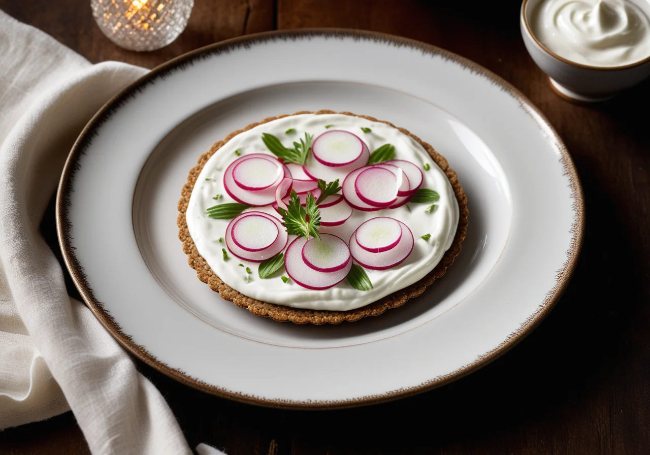 Crackers with Quark and Radishes