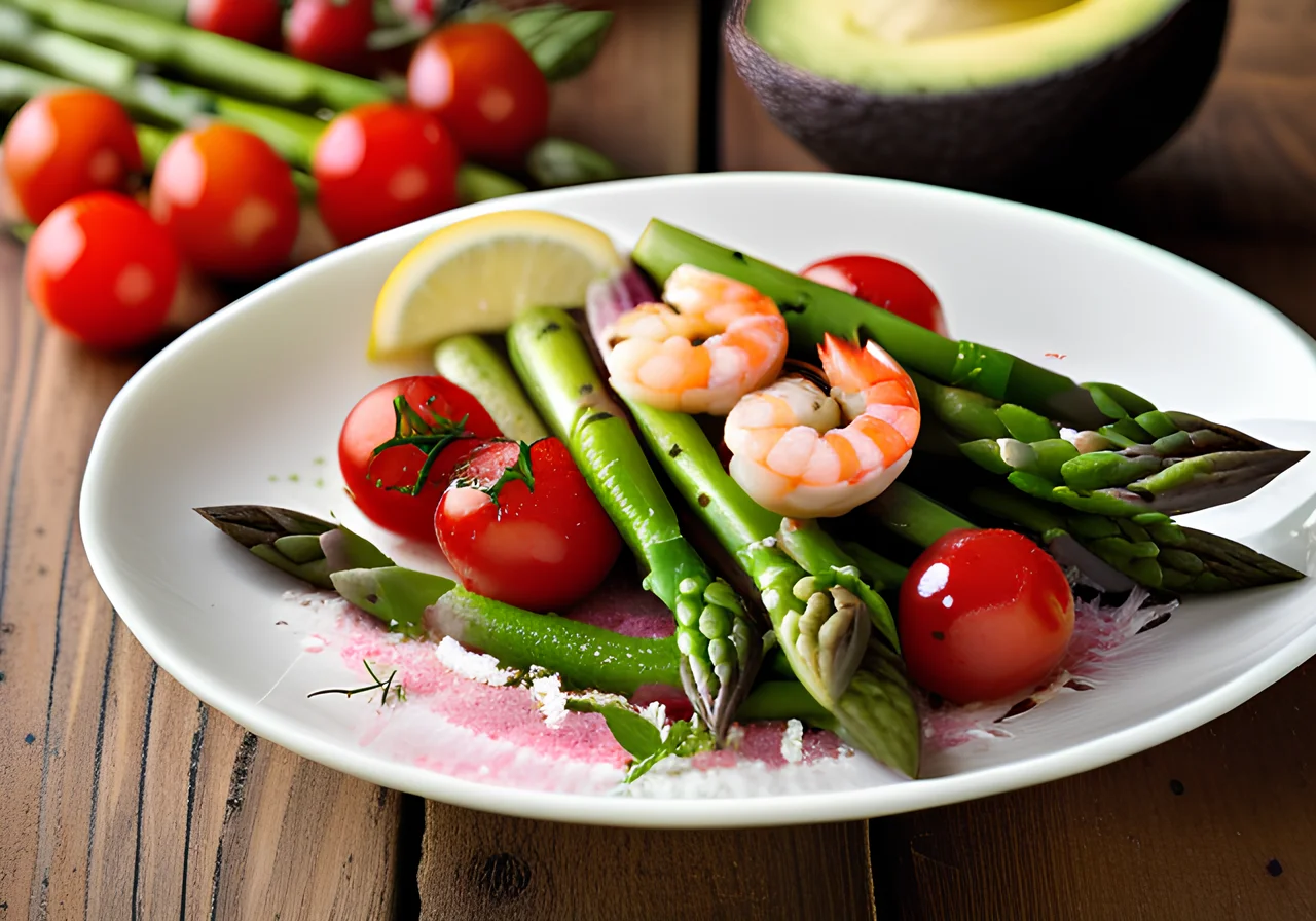 Asparagus Bowl with Shrimp and Avocado
