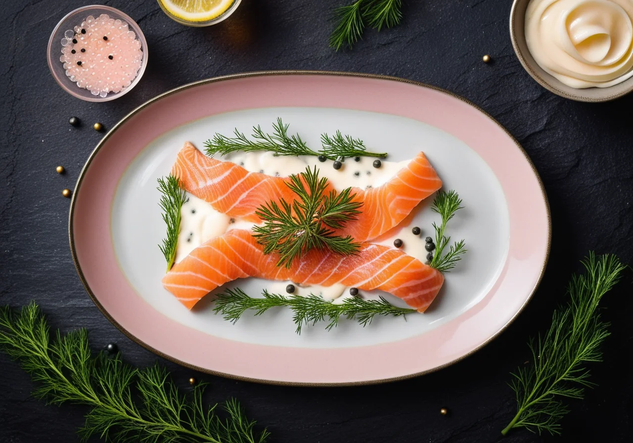 Salmon Carpaccio with Caviar and Capers