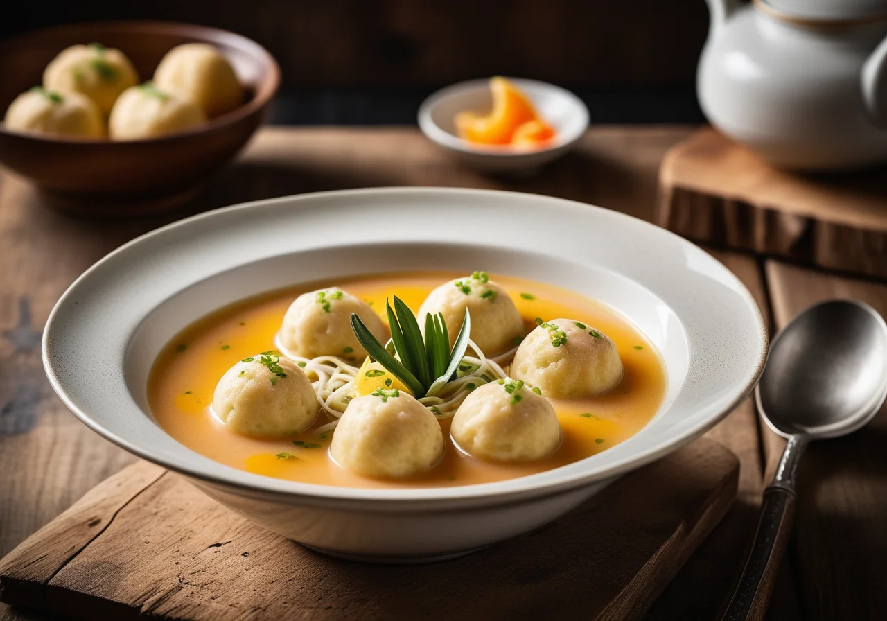 Salmon Soup with Pike Dumplings
