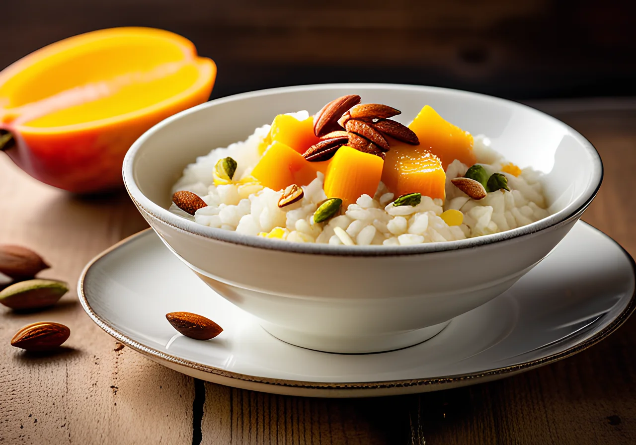 Rice Pudding with Mango in Indian Style