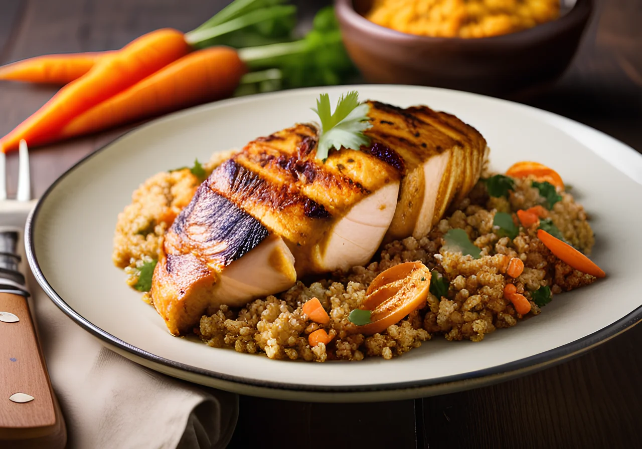 Curry Chicken Breast with Quinoa and Carrots