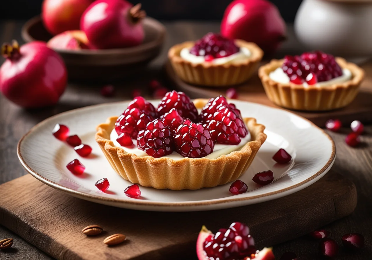 Tartlets with Cream Cheese and Pomegranate Cream