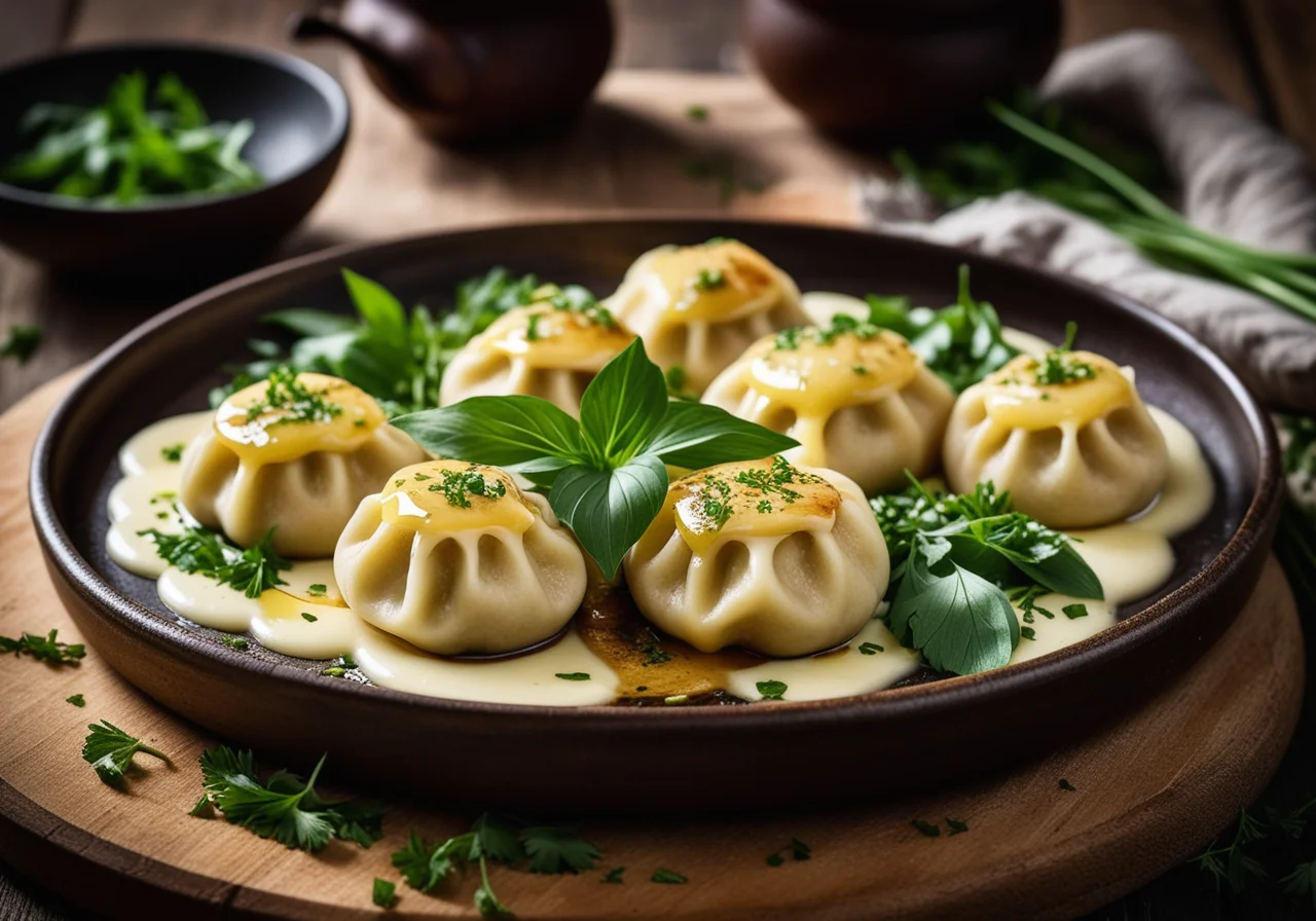 Wild Herb Dumplings with Wild Garlic