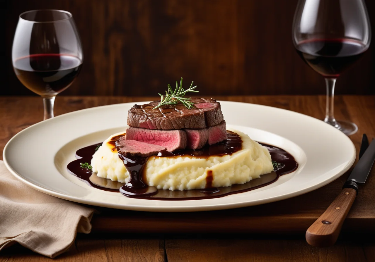 Beef Fillet with Mashed Potatoes