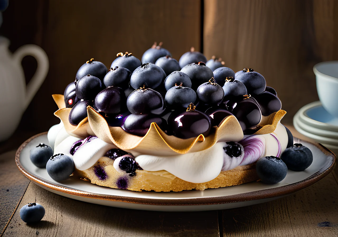 Blueberry Meringue Cake