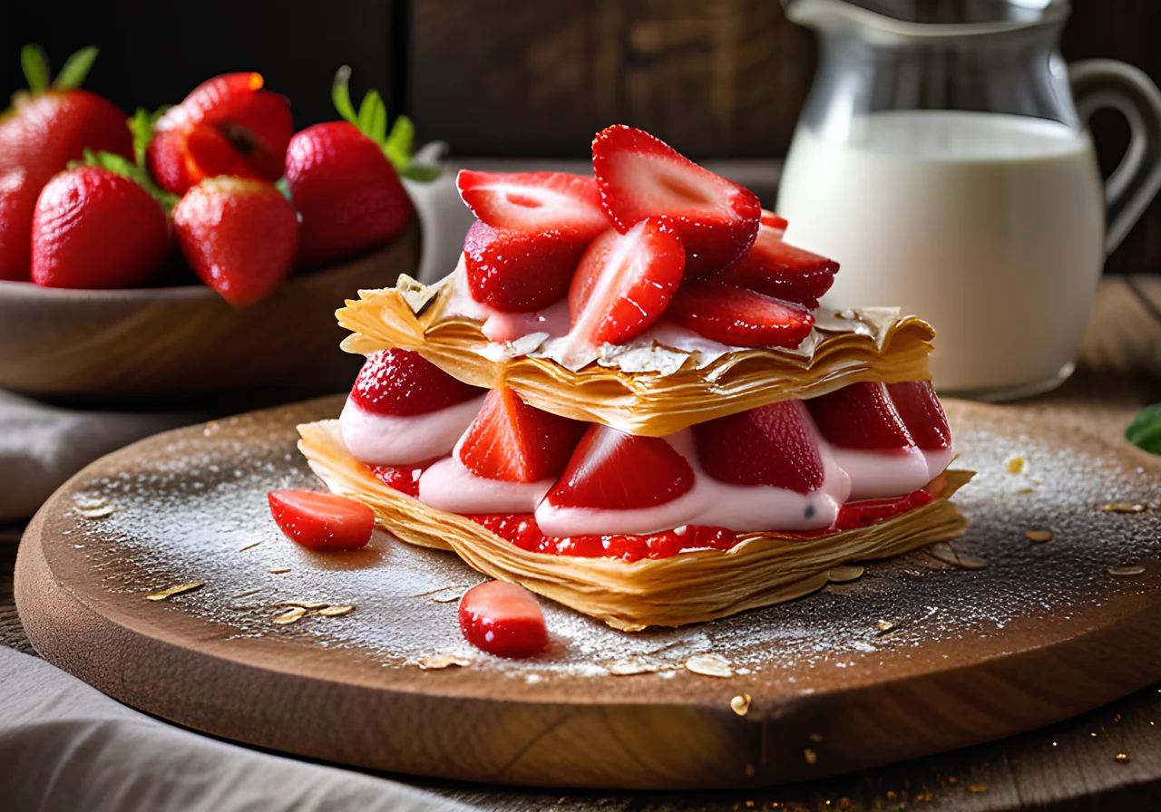 Phyllo Dough with Strawberry Quark
