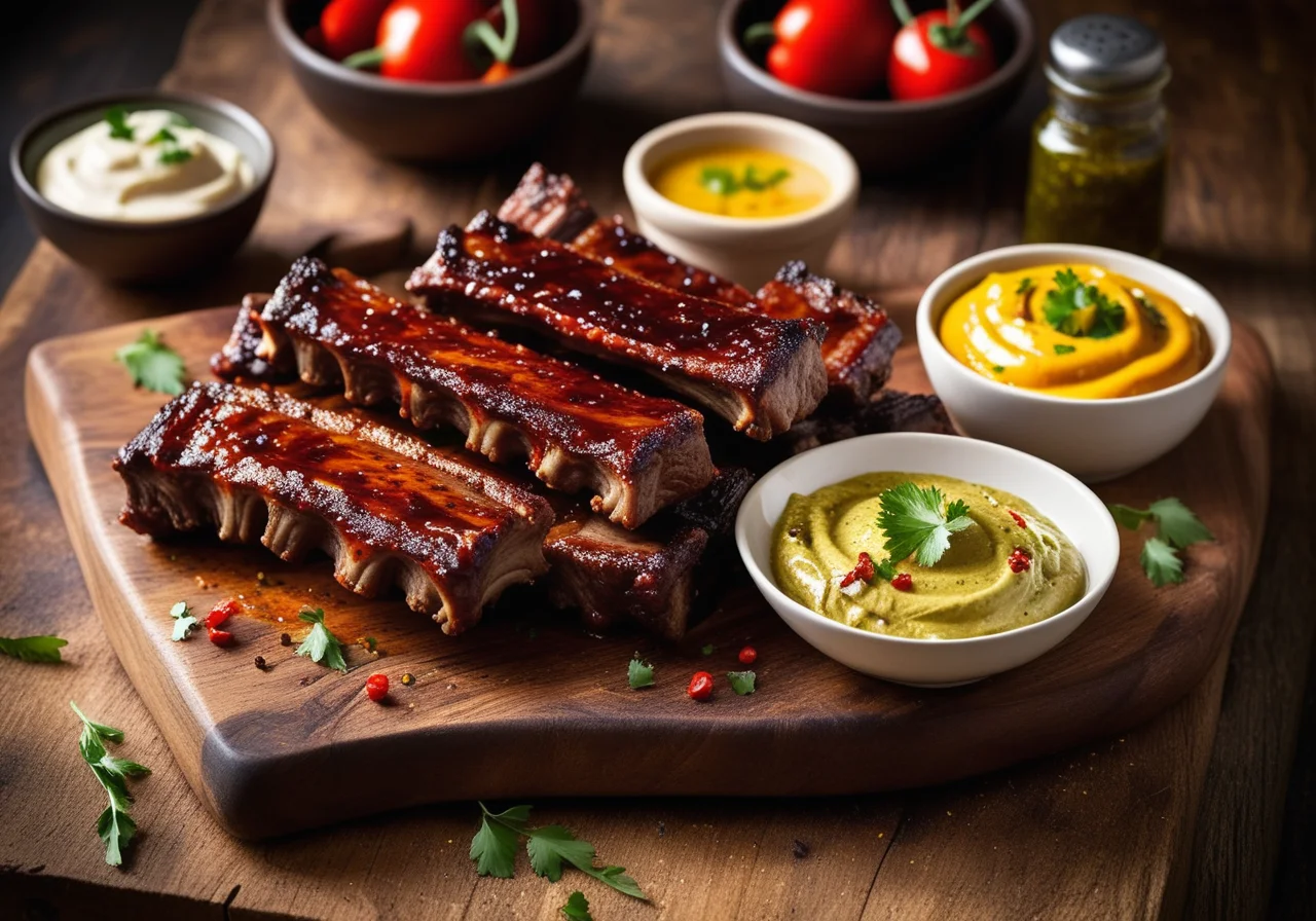 Ribs with Various Dips