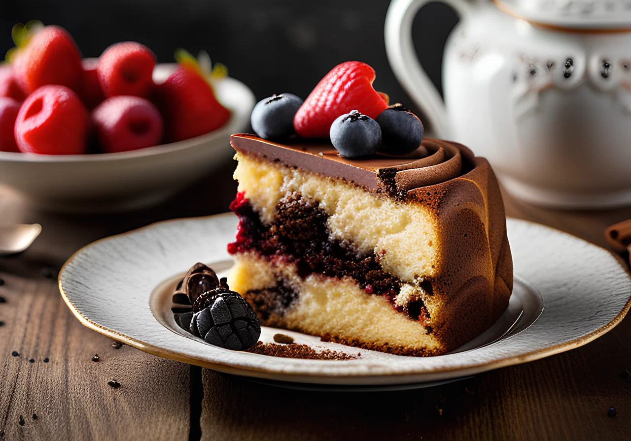 Marble Cake with Zebra Pattern