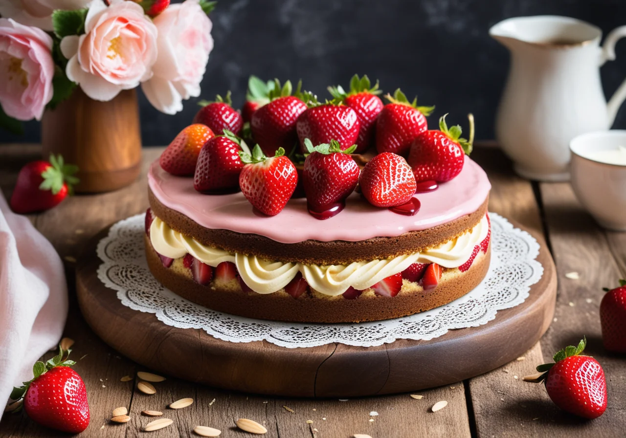 Strawberry Almond Cake