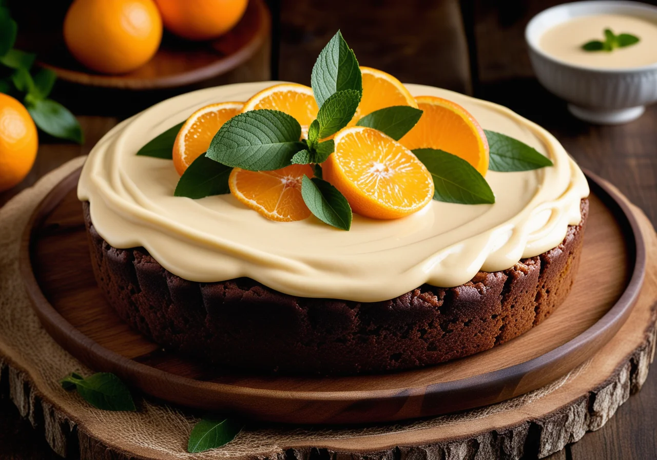 Fruit Cake with Ginger Orange Cream