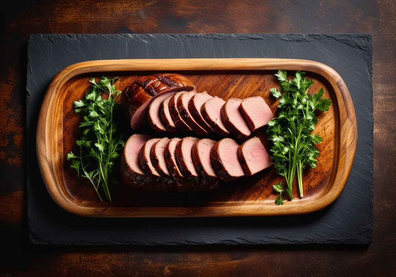 Calf roast stuffed with herbs