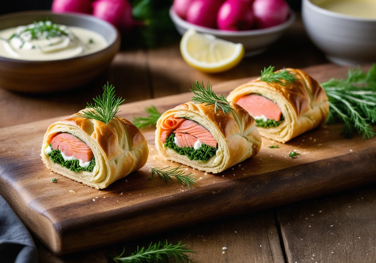 Salmon Fillet Wrapped in Puff Pastry