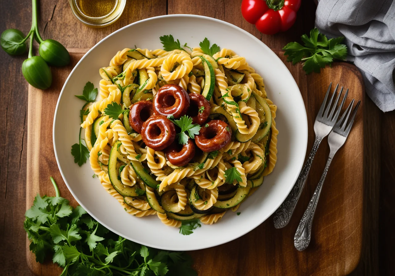 Pasta with Zucchini and Chorizo