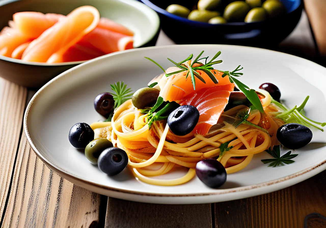 Pasta with Smoked Salmon and Arugula