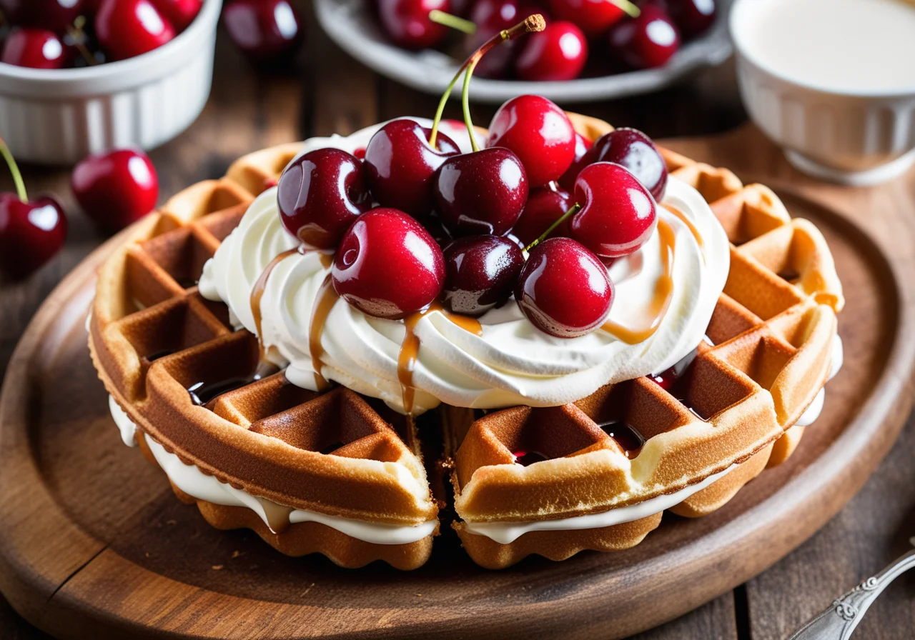 Belgian Waffles with Cream