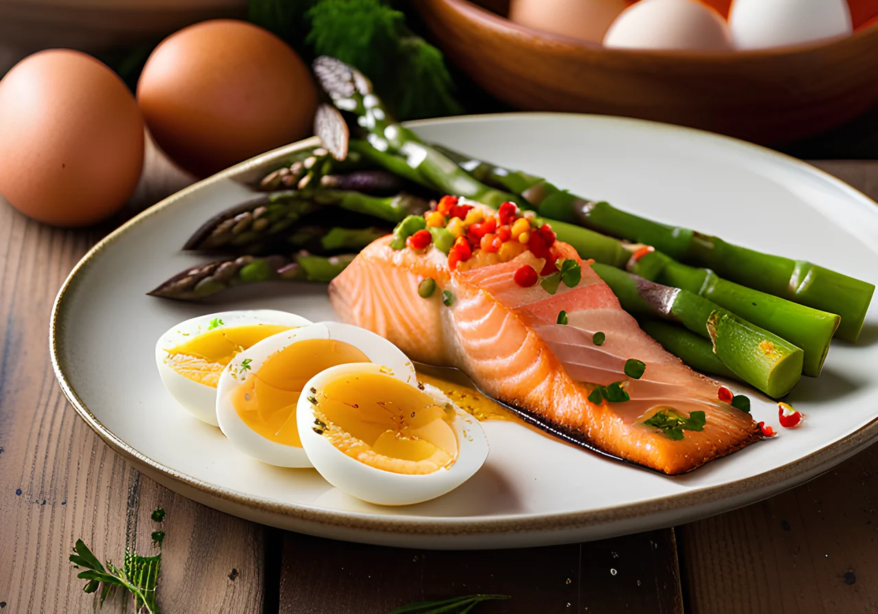 Mixed Asparagus with Salmon