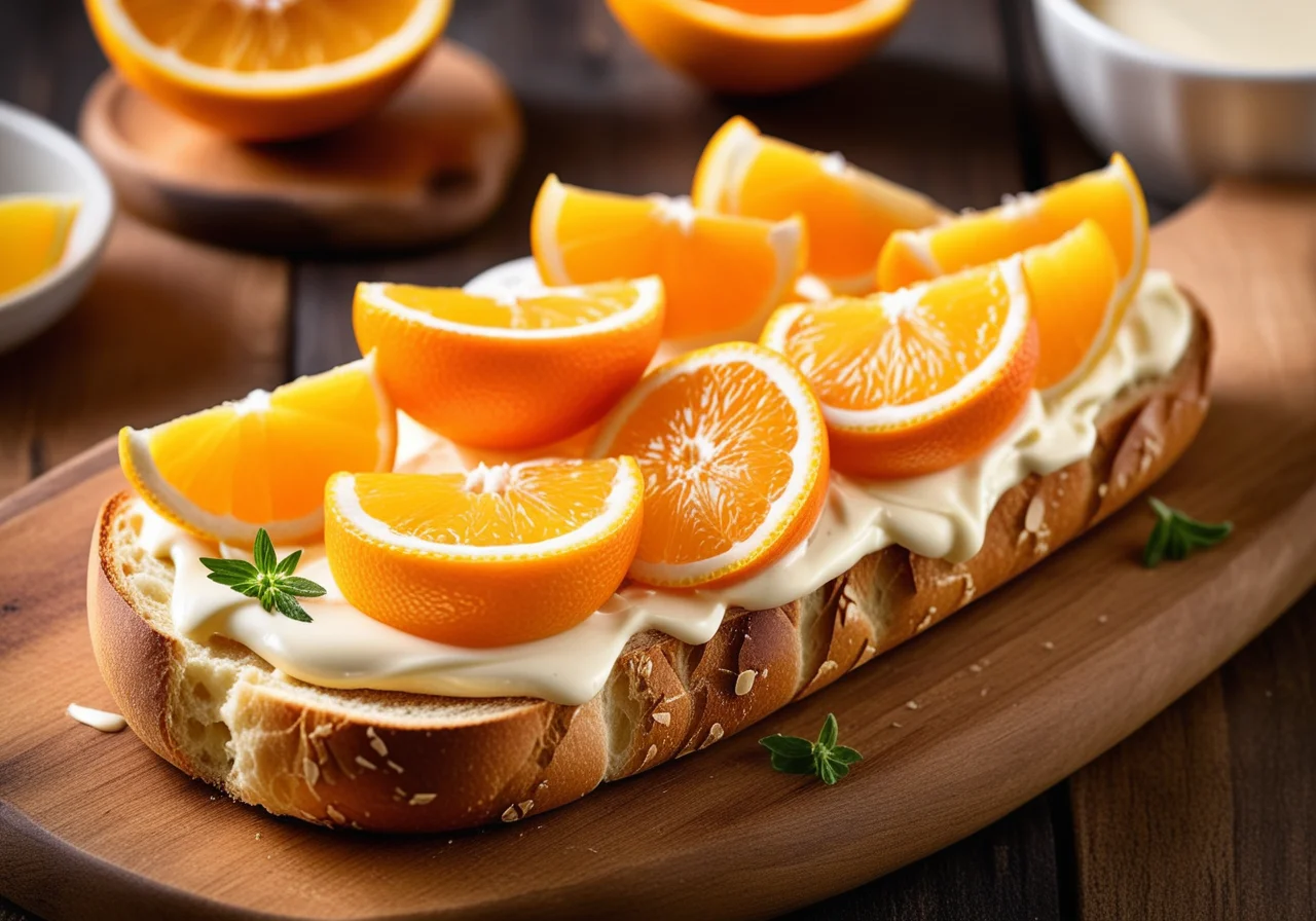 Baguette with Cream Cheese and Orange