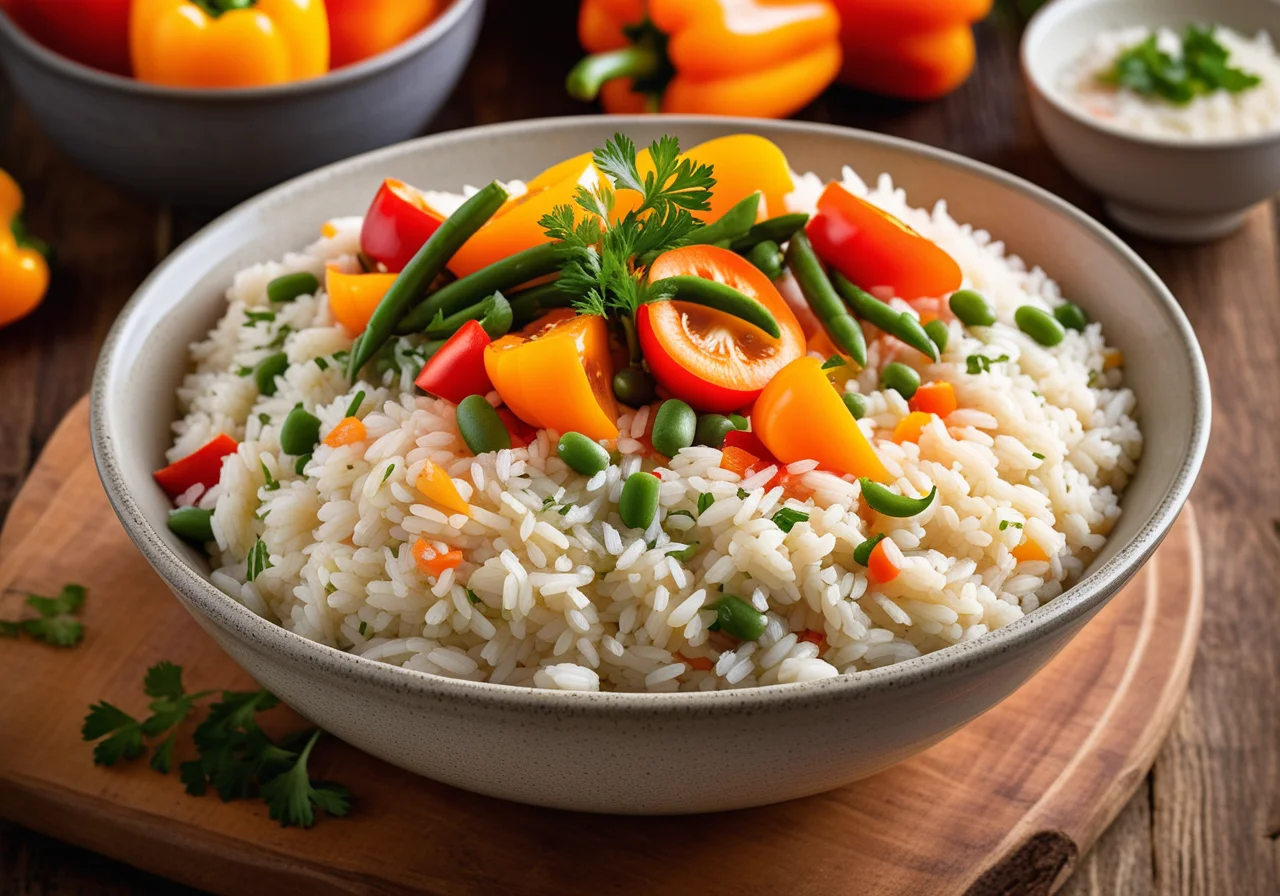 Rice with Beans and Bell Peppers