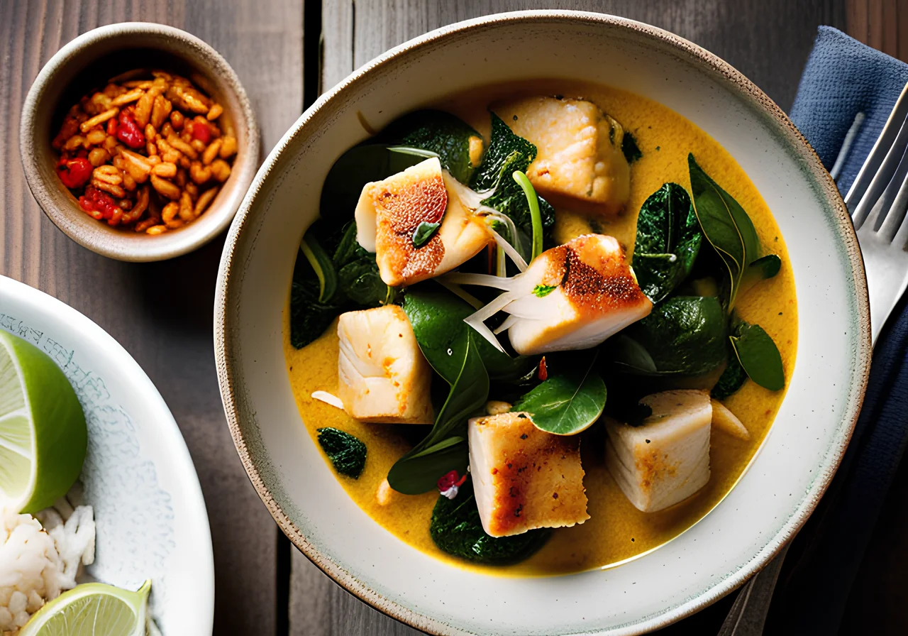 Coconut Fish Curry with Spinach