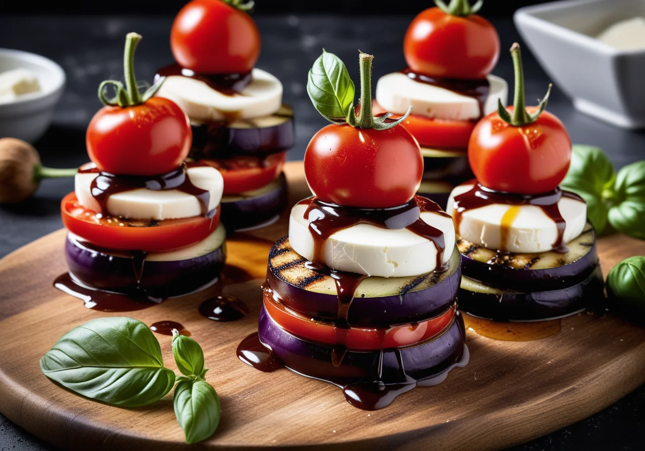 Caprese Eggplant Towers