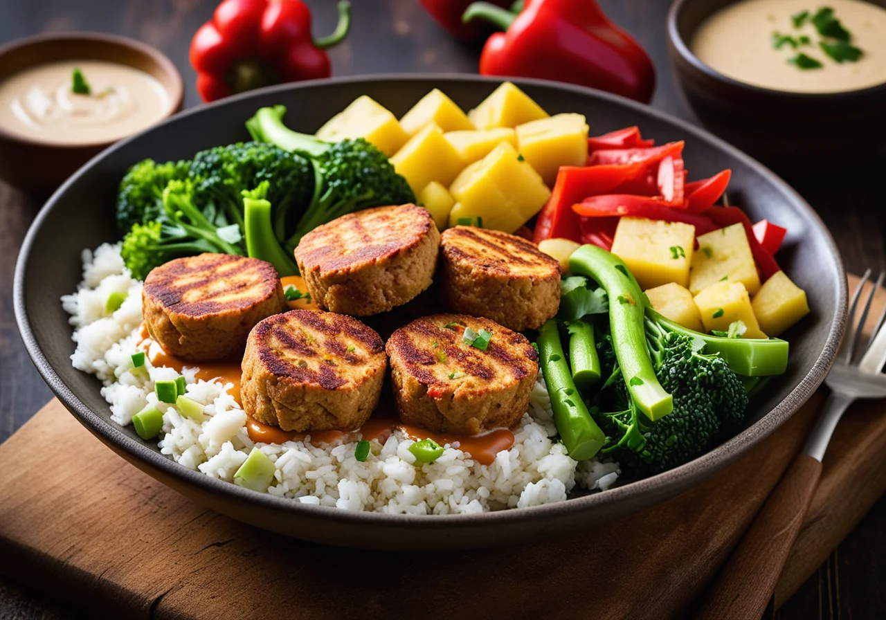 Curry Patties with Coconut Veggie