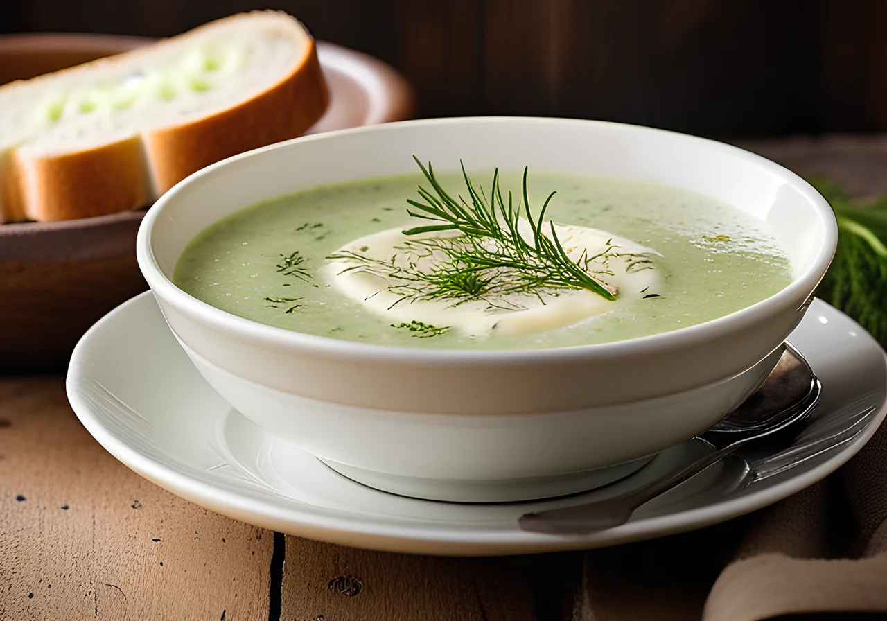 Cucumber Soup with Shrimp